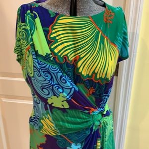 Jones New York green vibrant floral Dress -size 8